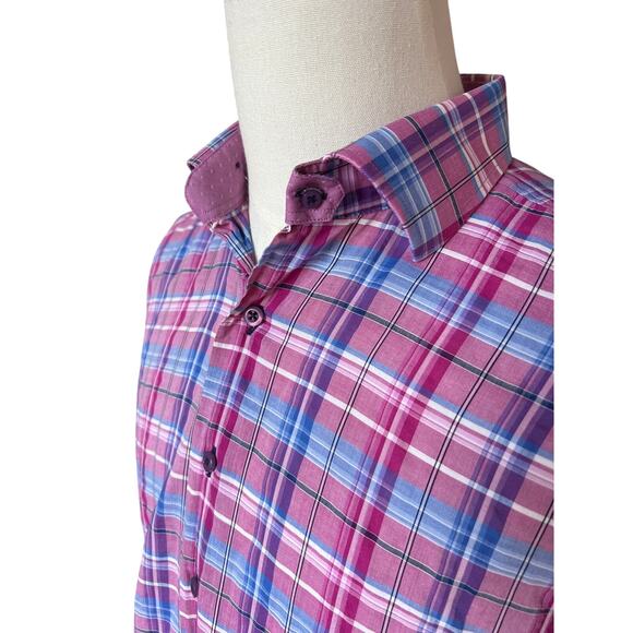 Hammer Made Short Sleeve Button Up Plaid Shirt Men's Medium Designer Details - Picture 2 of 11